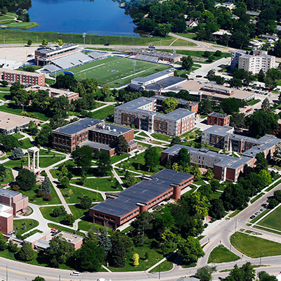 Aerial photo of UNK campus
