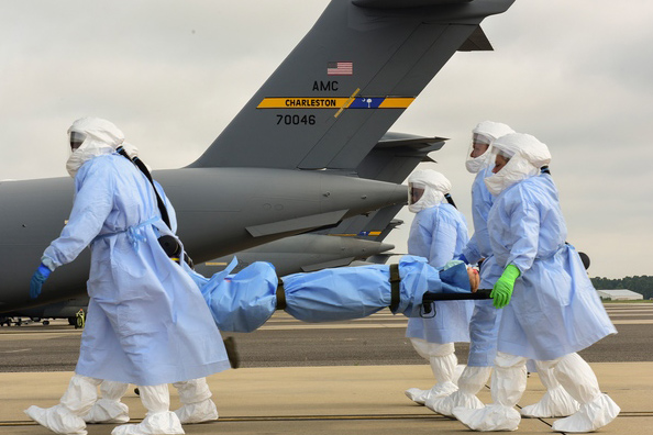 Medical counter measures loading a body onto a plane