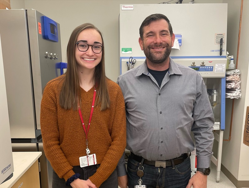 NSRI intern Ashley Ravnholdt with Josh Santarpia, NSRI scientist